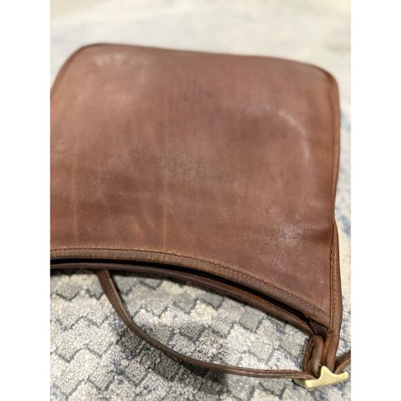 Vintage COACH Andrea Slim Shoulder Bag 9073 Hand Bag Purse Brown Leather Patina - Picture 6 of 16